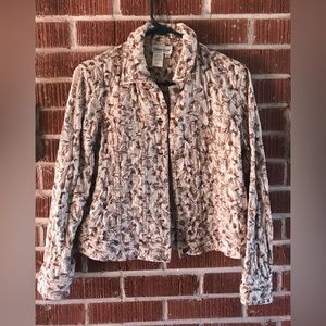 Vintage Coldwater Creek Tan/Beige Brocade Jacket